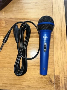 QTX microphone handheld dynamic singing vocal karaoke mic XLR wired Blue +cable - Imagen 1 de 5