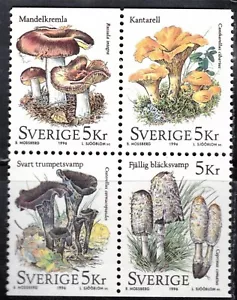 1996 Sweden Mushrooms MNH booklet pane - Picture 1 of 1
