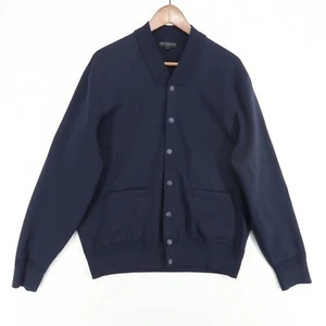 J.Crew Destination Cardigan Sweater Mens Large Navy Blue Varsity Snap Front - Picture 1 of 8