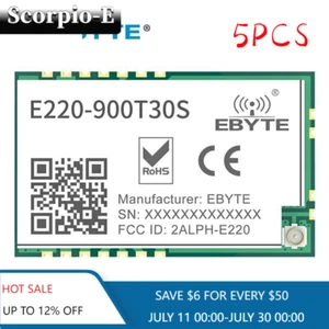 5X IOT Wireless LoRa Module RSSI ISM 868-915MHz 30dBm Module LoRa Spread FSKSMD - Picture 1 of 6
