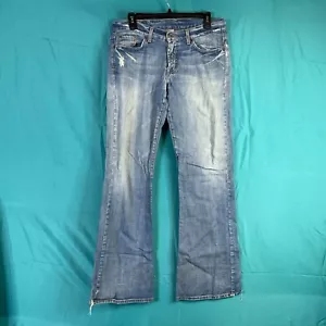 Jeans donna bootcut Lucky Brand blu 8 denim cotone orlo invecchiato - Foto 1 di 18