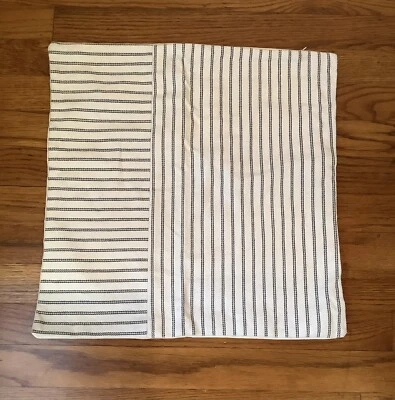 Funda de almohada de algodón a rayas gris/blanco nueva Foto 1 de 2