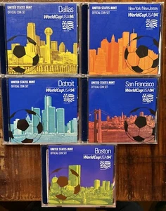 1994 P World Cup Clad Half Dollar Gem Proof In CD Cases - Set of 5 As Pictured - Picture 1 of 10