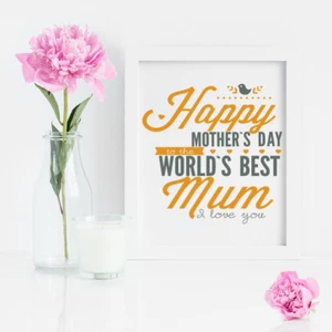 Feliz Día de la Madre Mejor Mamá I Love You Vinilo Calcomanía Adhesiva para Marco/Caja/Hágalo usted Mismo/Regalo - Imagen 1 de 1