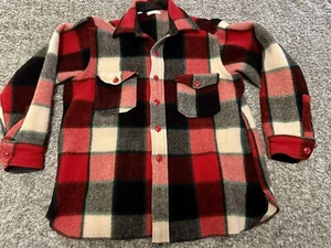 Vintage 50s 60s Abercrombie And Fitch Plaid Wool Shirt Jacket Sz M - Picture 1 of 3