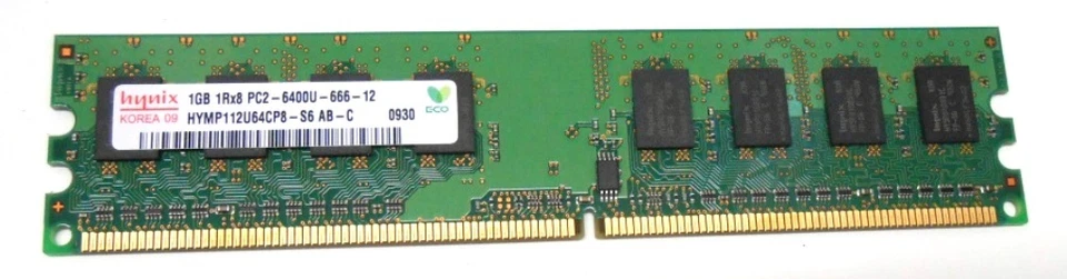 HYNIX, DDR2, HYMP112U64CP8-S6 AB-C, 1GB  1RX8 PC2-6400U-666-12, 800 MHZ - Image 1 of 4