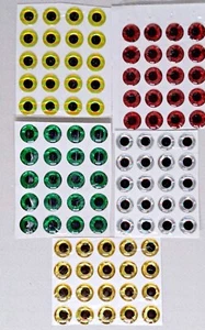 Bejuco 3D Fish Eyes 20pk Adhesive Fly Tying Lure Making 4mm 6mm 8mm 10mm 12mm - Picture 1 of 18