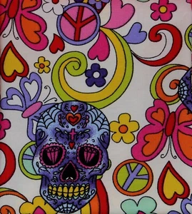 quarto grasso in popeline di cotone con vari disegni di teschio in vari colori - Foto 1 di 9