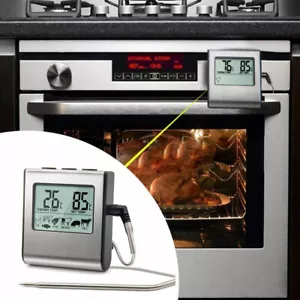 Digitales Grill Thermometer für Backofen mit Timer Fleischsonde Kochen Küchen - Bild 1 von 11