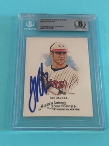 Joe Mauer signierte 2008 Topps Allen & Ginter Karte #66 Beckett (BAS) - Bild 1 von 2