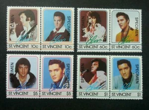[SJ] St. Vincent Elvis Presley 1985 Famous Artist Singer (stamp) MNH *SPECIMEN - Picture 1 of 5