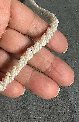 Twisted Faux Pearls Necklace Signed Marvella 28" - Image 1 of 4