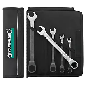 Stahlwille 5pc Metric Open Ring Reversible Ratchet Combination Spanner Set 17F/5 - Picture 1 of 4