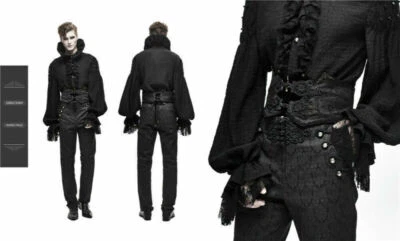 DEVIL FASHION Men's Gothic Gorgeous Court Retro Jacquard Embroidered Girdle Belt Accessories