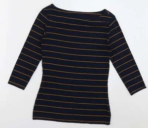 Debenhams Womens Blue Striped Cotton Blend Sweatshirt Size 8 - Picture 1 of 12