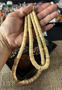 Santo Domingo Vintage Double Strand Shell Heishi Necklace Native American 26” - Picture 1 of 4