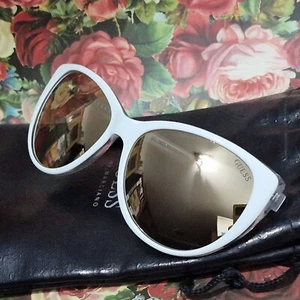 GUESS Women's Sunglasses White Cat Eye Frame GU7427 21C Mirror Lense 57-16-135mm - Picture 1 of 21