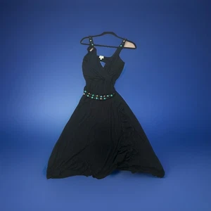 ELLA MOSS STRIPED WOMENS MAXI/SUNDRESS SIZE LARGE Black - Picture 1 of 5