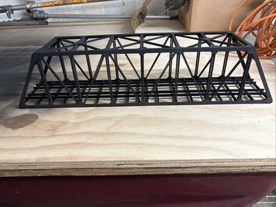 Ho scale Double Track Railroad Bridge, Built And Ready To Go… Flat Black. - Image 1 of 4
