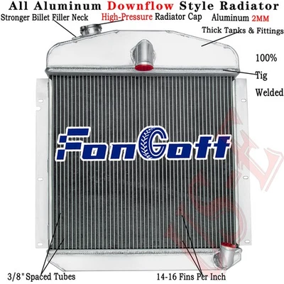 4Row Radiator for 47 48-49 Plymouth P15 Deluxe Chrysler Windsor Saratoga 3.6L l6 Foto 1 de 4