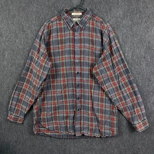L.L. Bean Mens Large Button Down Shirt Scotch Plaid Flannel Lightweight - Picture 1 of 10