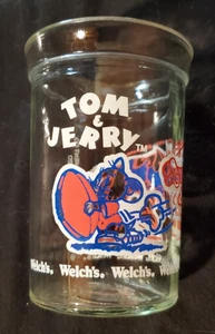 Classic TOM & JERRY Drinking Glass / Jar - Cartoon Playing Football Red Blue - Picture 1 of 3