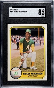 1981 Fleer #574 Rickey Henderson SGC 8 NM MT MLB HOF Oakland Athletics - Bild 1 von 2