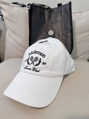 New Lululemon Classic Ball Cap White “Tennis Club”Casquette Unisex L/XL +bag - Image 1 of 4