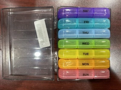1x Weekly Pill Box Organizer 3 Times a Day 7 day Organizer Case Medicine Storage - Image 1 of 2