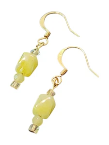 Handmade Glass & Crystal Earrings, Simple Assorted Colors - Yellows, Ivorys & Am - Picture 1 of 9