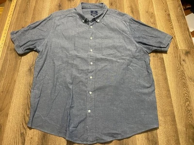 Camisa George, para hombre talla 2XL, azul, abotonada, ajuste clásico, manga corta Foto 1 de 4