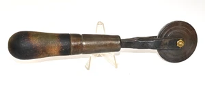 Scarce Lutz File Co Leather Cutting Wheel Tool 9.75" Wood Handle USA HTF - Picture 1 of 6