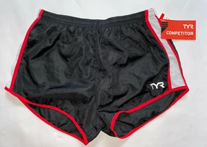 TYR Womens Small Black Red Shorts Running Jogging Fitness Workout COMPETITOR New - Picture 1 of 6