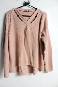 Boohoo Womens Knitted Cross Front slouch Jumper - Pink - Size 16 (f53) - Picture 1 of 3