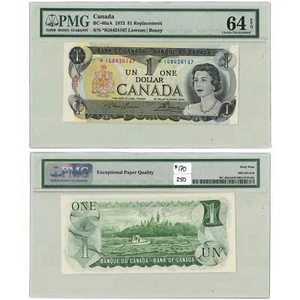 $1 1973 Bank of Canada Note *IG Replacement Prefix BC-46aA - PMG UNC-64 EPQ - Picture 1 of 3