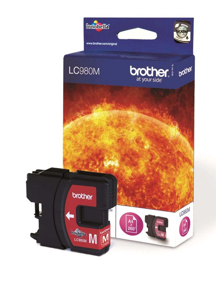 Brother LC980M cartouche d'encre Magenta authentique (TVA incluse) - Photo 1/1