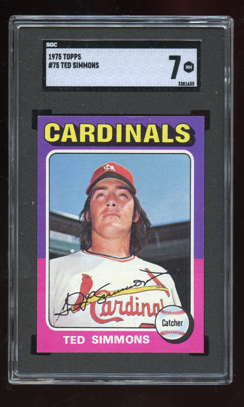 1975 Topps Baseball TED SIMMONS #75 Card  ***SGC 7 NM***