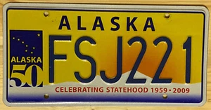 TARGA USA auto ALASKA 50enario negli STATI UNITI 1959-2009 ORIGINALE NordAmerica - Imagen 1 de 4
