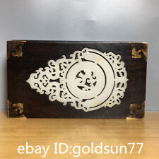 9.0”Exquisite Chinese old antique Handmade The red sandalwood inlaid jade box