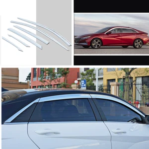 Chrome Trim Window Visor Vent Sun Rain Deflector Guard For Hyundai Elantra 21-22 - Picture 1 of 9