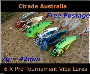 Vibe Fishing Lures Switch blade Lure 6 Pack 42mm 7g Pro Vibes Bream Flathead A1! - Picture 1 of 7