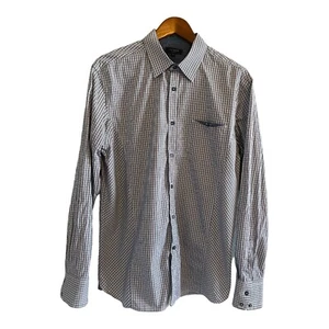 Ted Baker London Button Up Shirt Men’s Size Large 5 Long Sleeve Plaid Blue Green - Picture 1 of 5