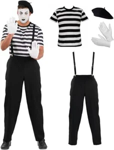 Pantomime Kostüm Herren Französischer Künstler Zirkus Karneval Faschingskostüme - Bild 1 von 6