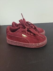Puma Pink Fuschia Velour Girl Boy Sneaker Unisex Shoe Size 6C Toddler EUC