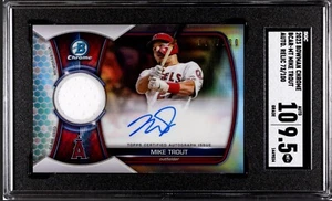 2023 Bowman Chrome BCARMT Mike Trout Gioco Reliquia Auto /100 Auto 10 SGC 9,5 - Foto 1 di 2