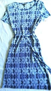 Allison Brittney NUEVO Maxi Burnout Vestido Para Mujer XL Azul Borde Crudo Largo Elastizado - Imagen 1 de 9