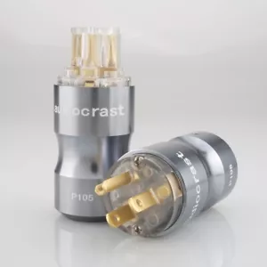 Par de conectores de alimentación de audio de alta fidelidad enchapados en oro de EE. UU. C13 adaptador de enchufe hembra cable hágalo usted mismo - Imagen 1 de 7
