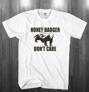Honey Badger Don't Care T-shirt Badgers dont care fan Shirts Adult Kids sizes - Picture 1 of 2