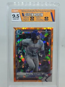 2021 Bowman Chrome Sapphire Austin Martin Orange Refractor /75 HGA 9.5 SP RC - Picture 1 of 2