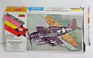 Grumman F6F Hellcat 1:48 scale Lindberg 1502 vintage motorized-missing motor - Picture 1 of 3